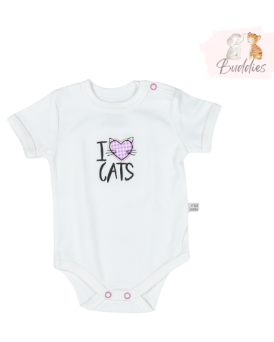 Боди с къс ръкав „I love cats“
