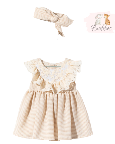 Рокля с лента за глава „Elegant in beige“