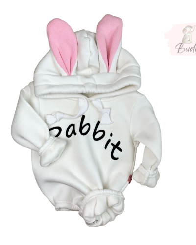 Бебешкo боди с подплата и ушички „Rabbit“ pink