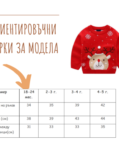 Детски коледен пуловер „Red Christmas“